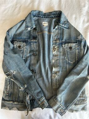 ABLE Light Blue Distressed Denim Trucker Jacket